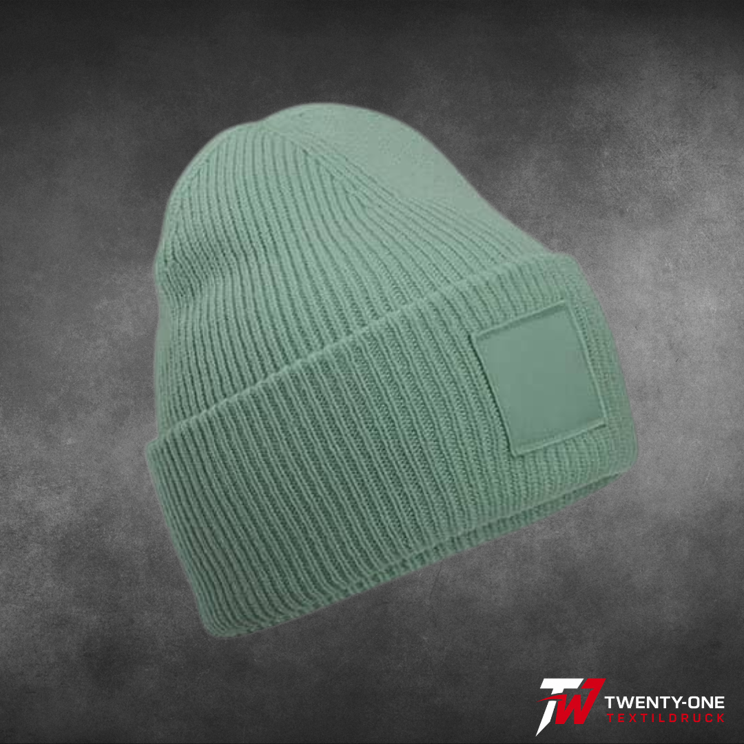 Deep Cuffed Tonal Patch Beanie