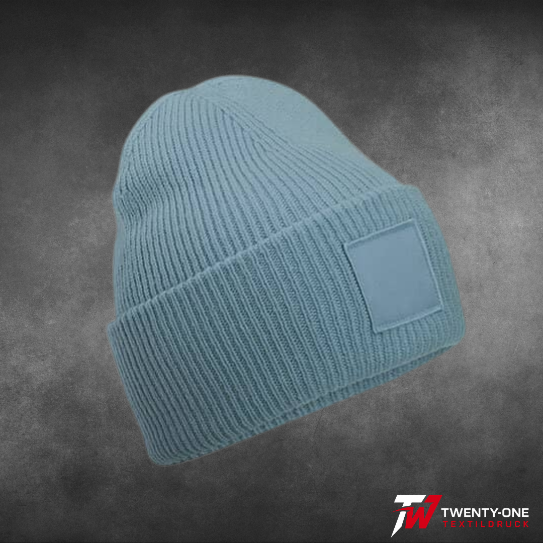 Deep Cuffed Tonal Patch Beanie