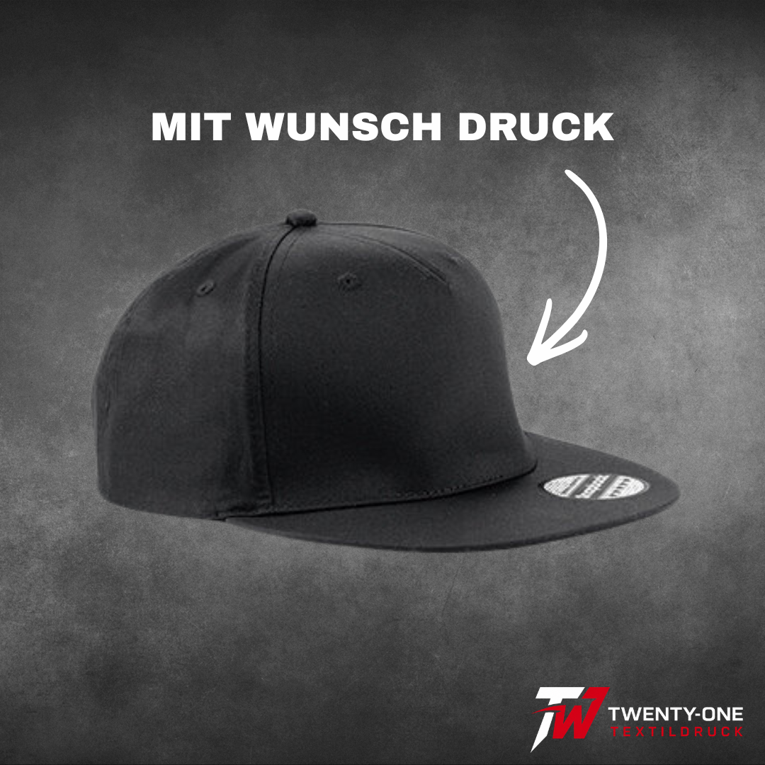 Snap Cap Schwarz mit Druck