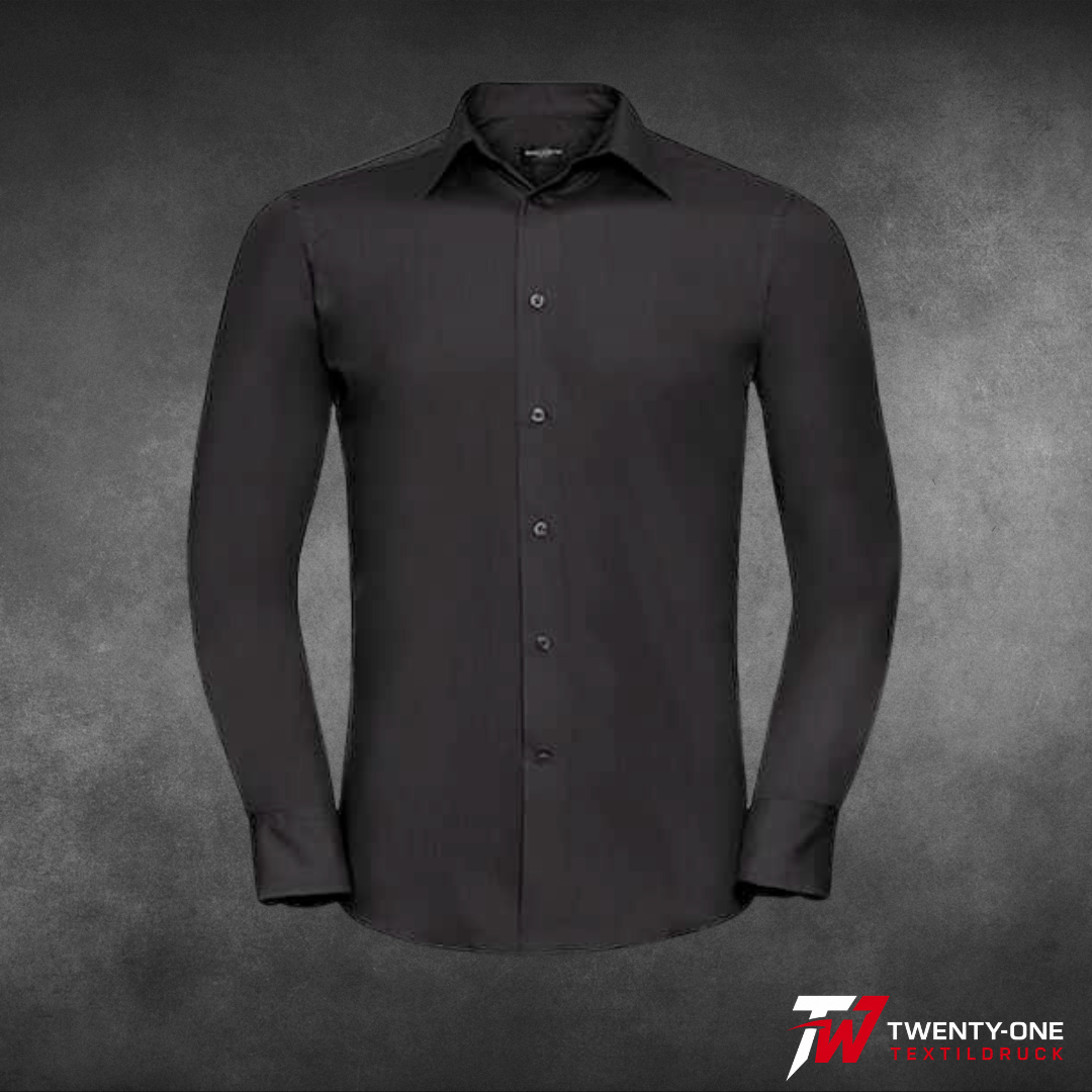 Men`s Long Sleeve Polycotton Tailored Poplin Shirt