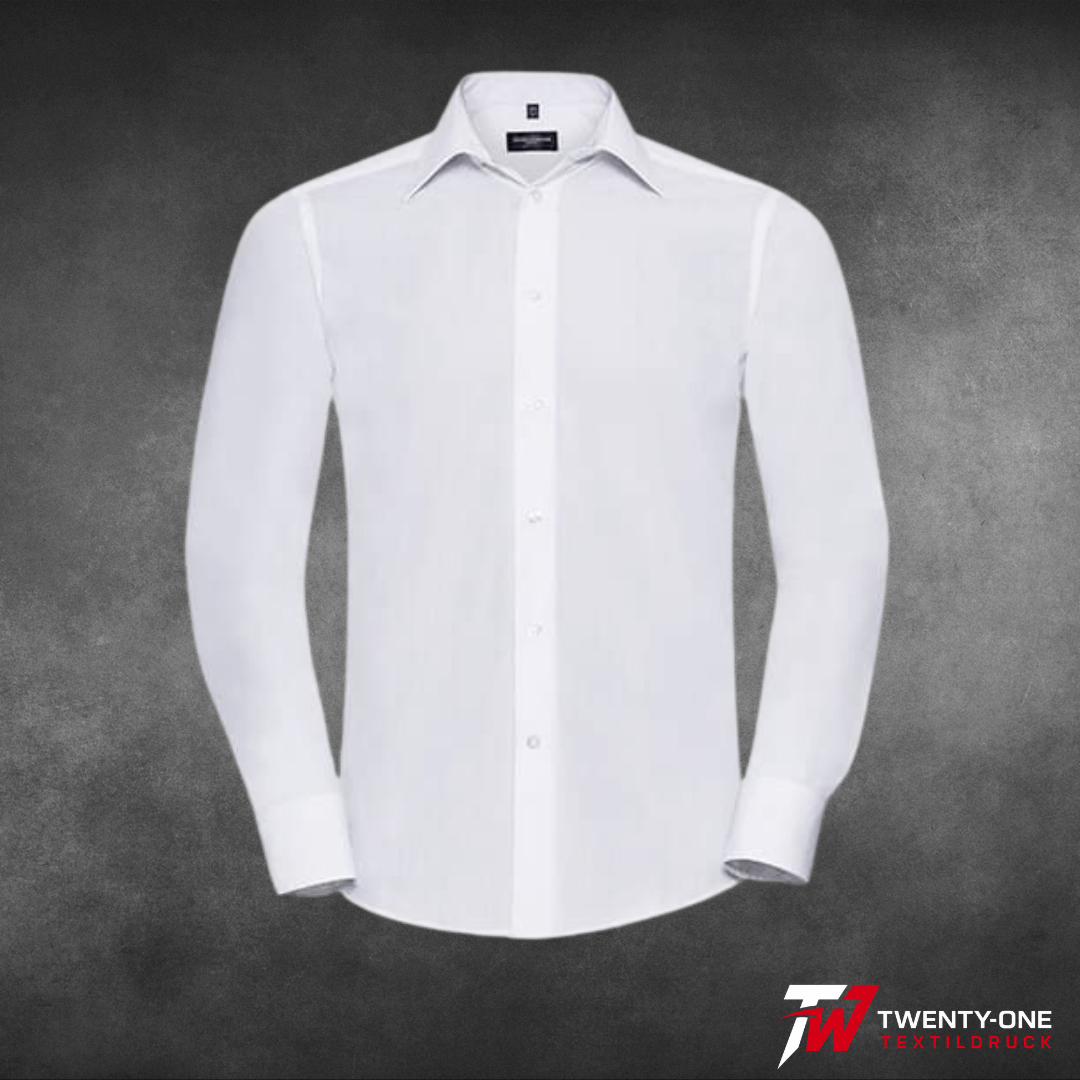 Men`s Long Sleeve Polycotton Tailored Poplin Shirt