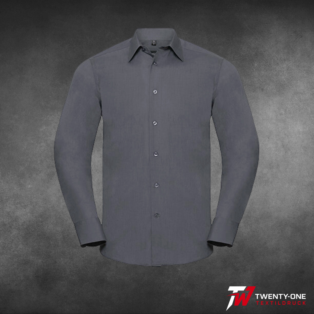 Men`s Long Sleeve Polycotton Tailored Poplin Shirt