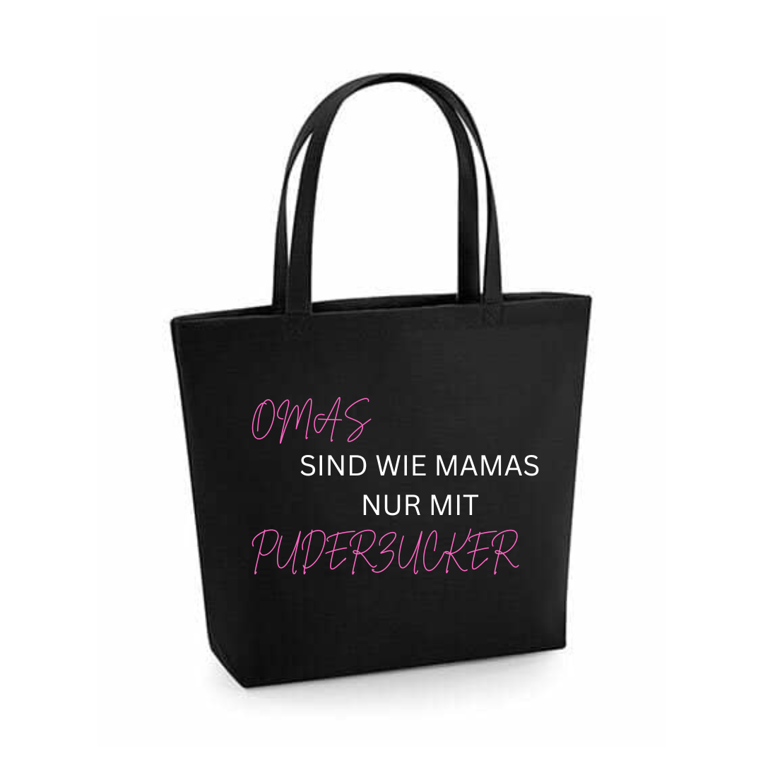 Filztasche - OMAS SIND WIE MAMAS NUR MIT PUDERZUCKER (Glitzer)